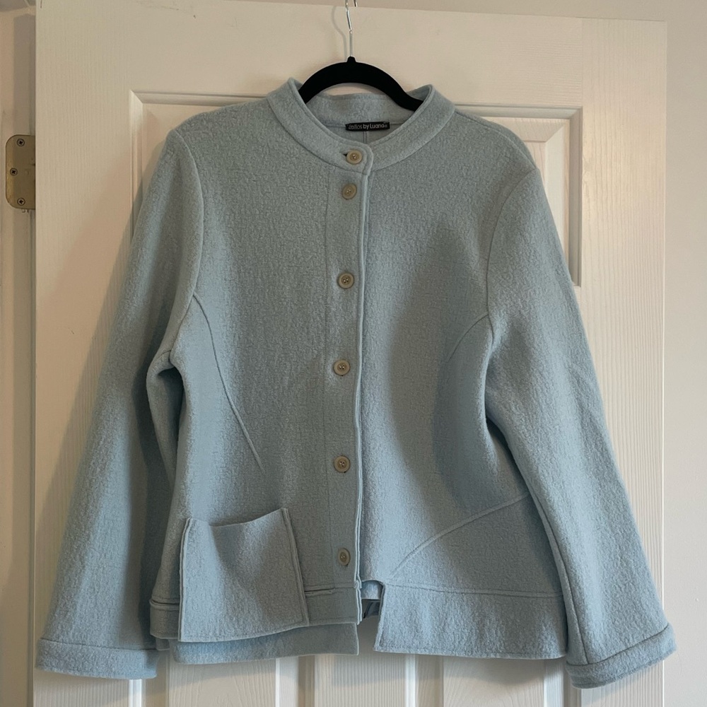 Contemporary Blue Wool Jacket - Unique